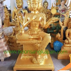 พระพรหม เนื้อทองเหลือง พ่นทอง หน้าตัก 30 นิ้ว
