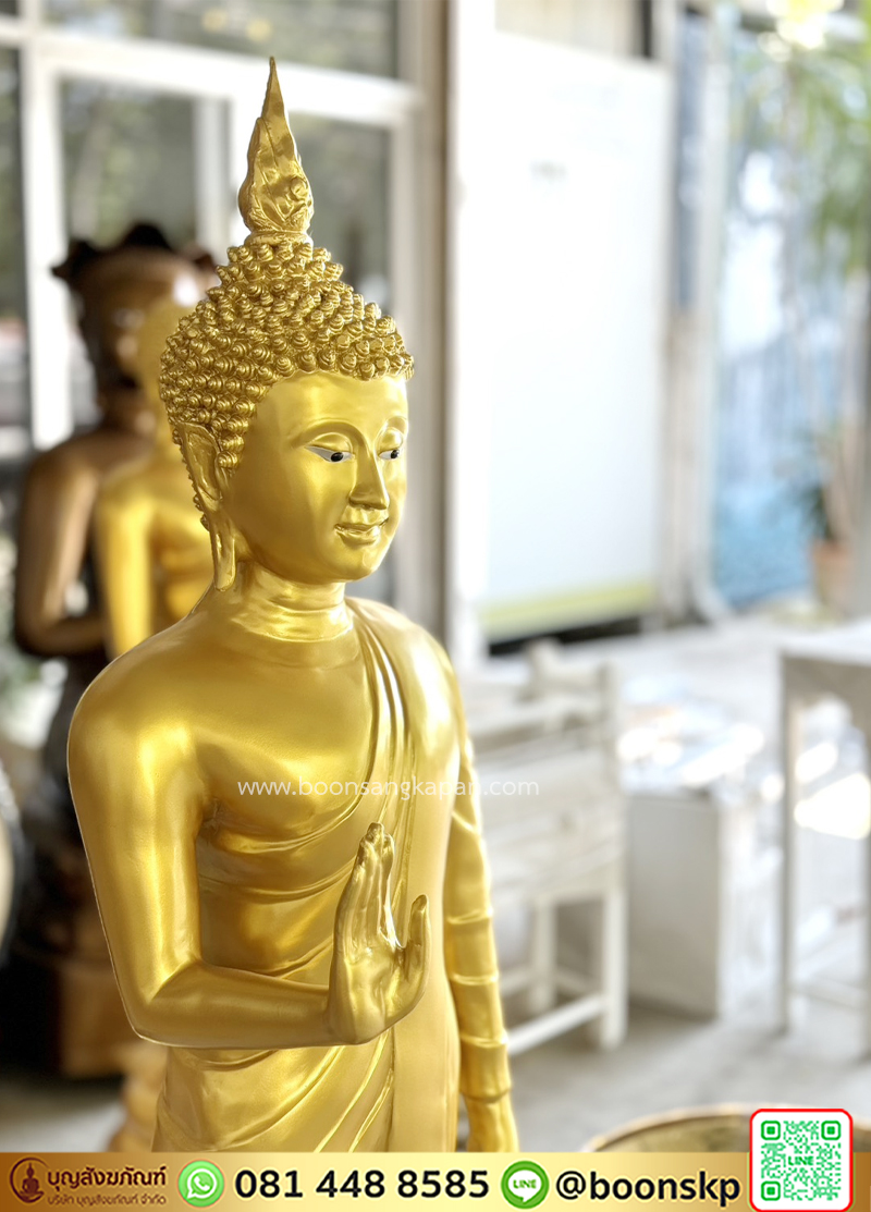 โรงหล่อพระ-พระประจำวันจันทร์ เนื้อทองเหลือง พ่นทอง ขนาด 25 นิ้ว