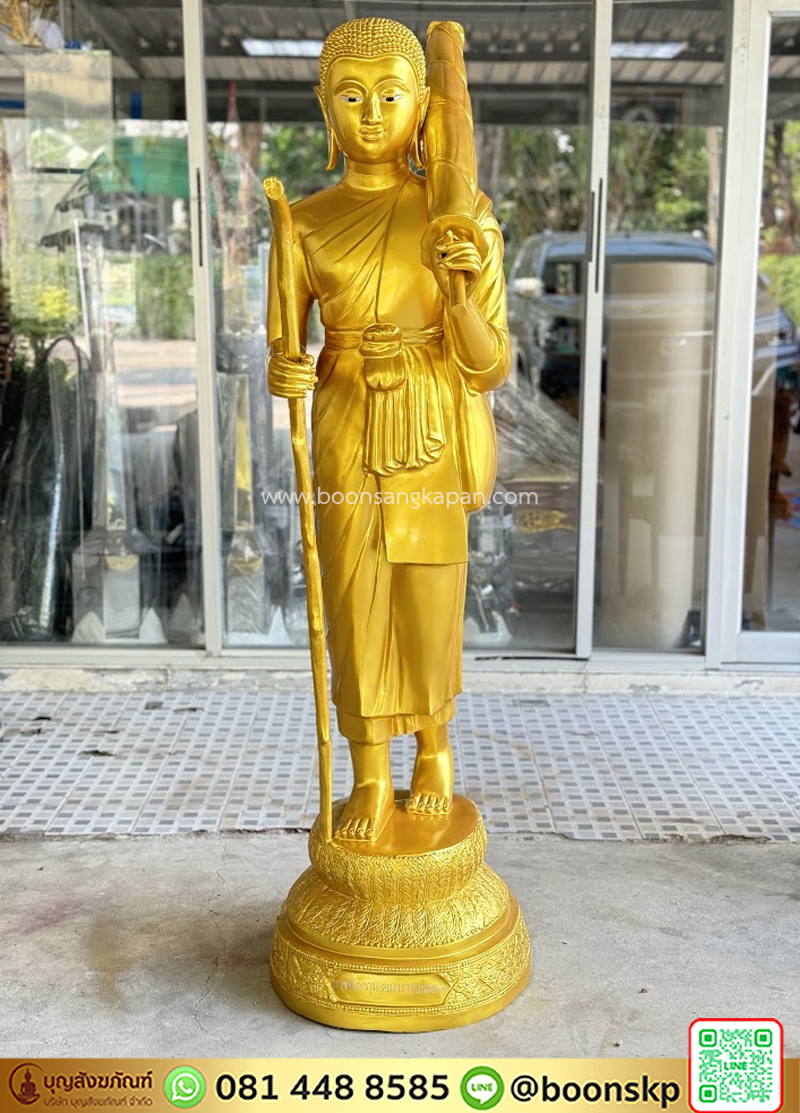 โรงหล่อพระ-โรงหล่อพระสีวลี-พระสีวลี-พระสีวลี เนื้อทองเหลือง พ่นทอง ขนาด 25 นิ้ว