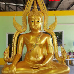 พระพุทธชินราช ทองเหลือง พ่นทอง ฐานเตี้ย หน้าตัก 60 นิ้ว