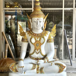พระจักรพรรดิ์ ทองเหลือง สีขาวมุก หน้าตัก 60 นิ้ว