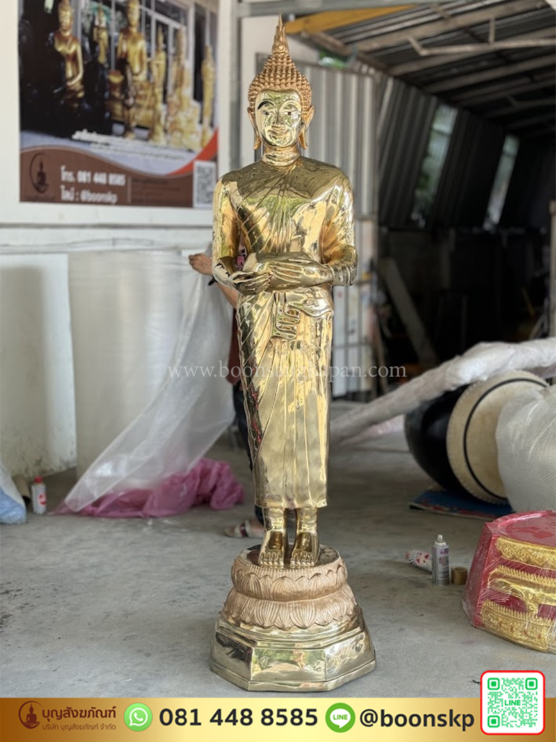 พระประจำวันพุธ ทองเหลือง ขัดเงา ขนาด 30 นิ้ว