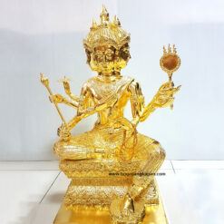 พระพรหม เนื้อทองเหลือง ปิดทองคำแท้ หน้าตัก 16 นิ้ว