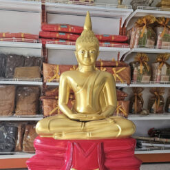 หลวงพ่อโสธร หน้าตัก 30 นิ้ว เนื้อทองเหลือง พ่นทอง ฐานสีแดง,โรงหล่อพระเสรีการช่าง,โรงหล่อราชบุรี