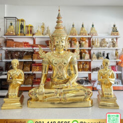 พระจักรพรรดิ์ ทองเหลือง ปิดทองคำแท้ หน้าตัก 60 นิ้ว
