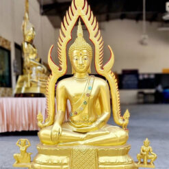 พระพุทธชินราช เนื้อทองเหลือง พ่นทอง 25 นิ้ว
