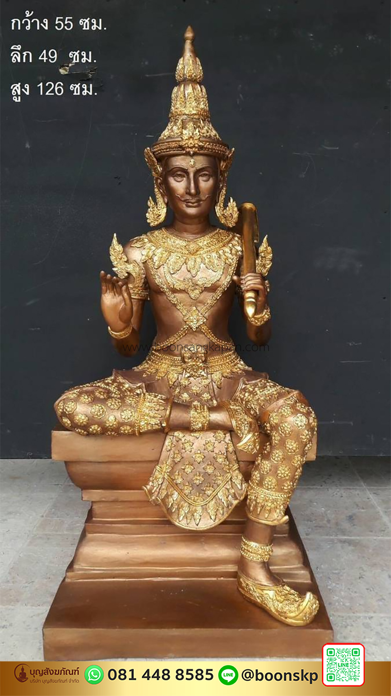 พระวิษณุ ทองเหลือง สีรมมันปู่ขนาด 25 นิ้ว