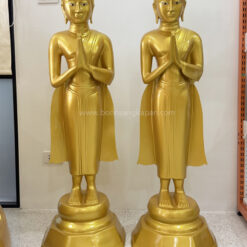 พระสารีบุตร เนื้อทองเหลือง พ่นทอง ขนาด 20 นิ้ว สูง 126 ซม.