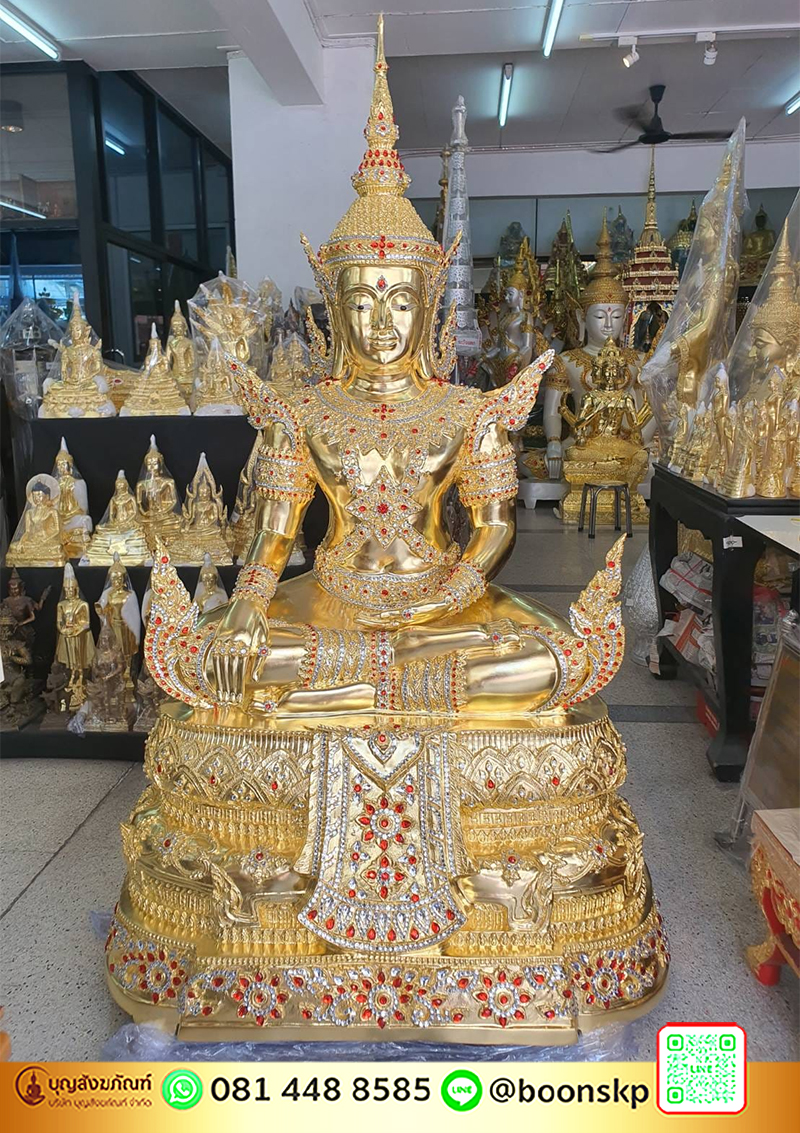 พระจักรพรรดิ์ ทองเหลือง ปิดทองแท้ หน้าตัก 30 นิ้ว