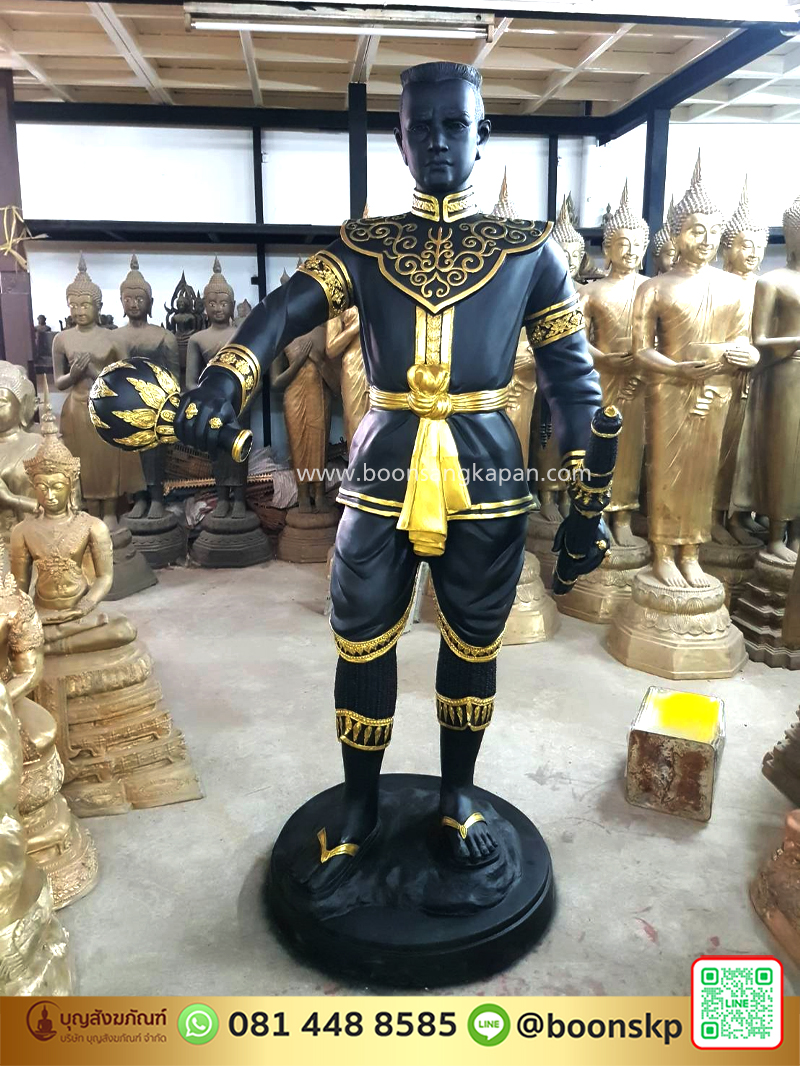 สมเด็จพระเอกาทศรถ เนื้อทองเหลือง รมดำ เท่าองค์จริง ความสูง 2 เมตร