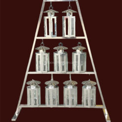 ตะเกียงสแตนเลส 9 ดวง ความกว้าง 1 เมตร สูง 130 ซม.