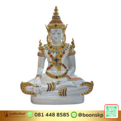 พระจักรพรรดิ์ เนื้อไฟเบอร์ ประดับพลอย หน้าตัก 30 นิ้ว