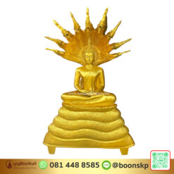 พระปรระจำวันเสาร์ ( ปางนาคปรก) เนื้อทองเหลือง พ่นทอง ขนาด 25 นิ้ว