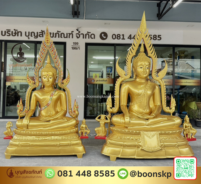 โรงหล่อพระ-โรงงานพระ-พระพุทธชินราช-พระพุทธชินราช เนื้ออัลลอยด์ พ่นทอง หน้าตัก 60 นิ้ว