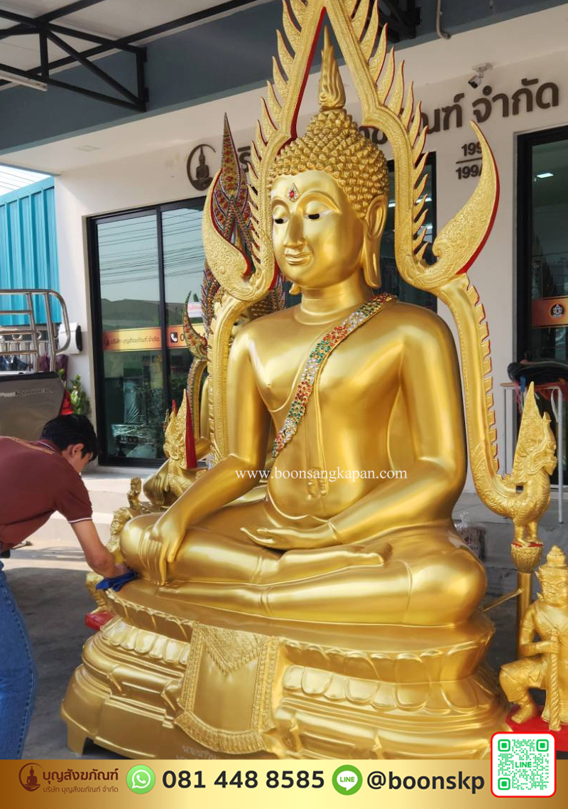 โรงหล่อพระ-โรงงานพระ-พระพุทธชินราช-พระพุทธชินราช เนื้ออัลลอยด์ พ่นทอง หน้าตัก 60 นิ้ว
