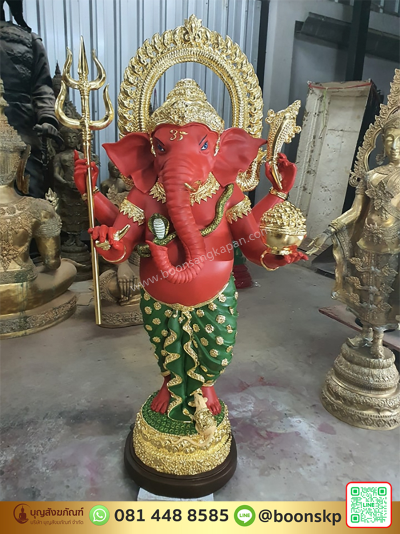 พระพิฆเนศ ทองเหลือง ปิดทองคำแท้ สูง 125 ซม.