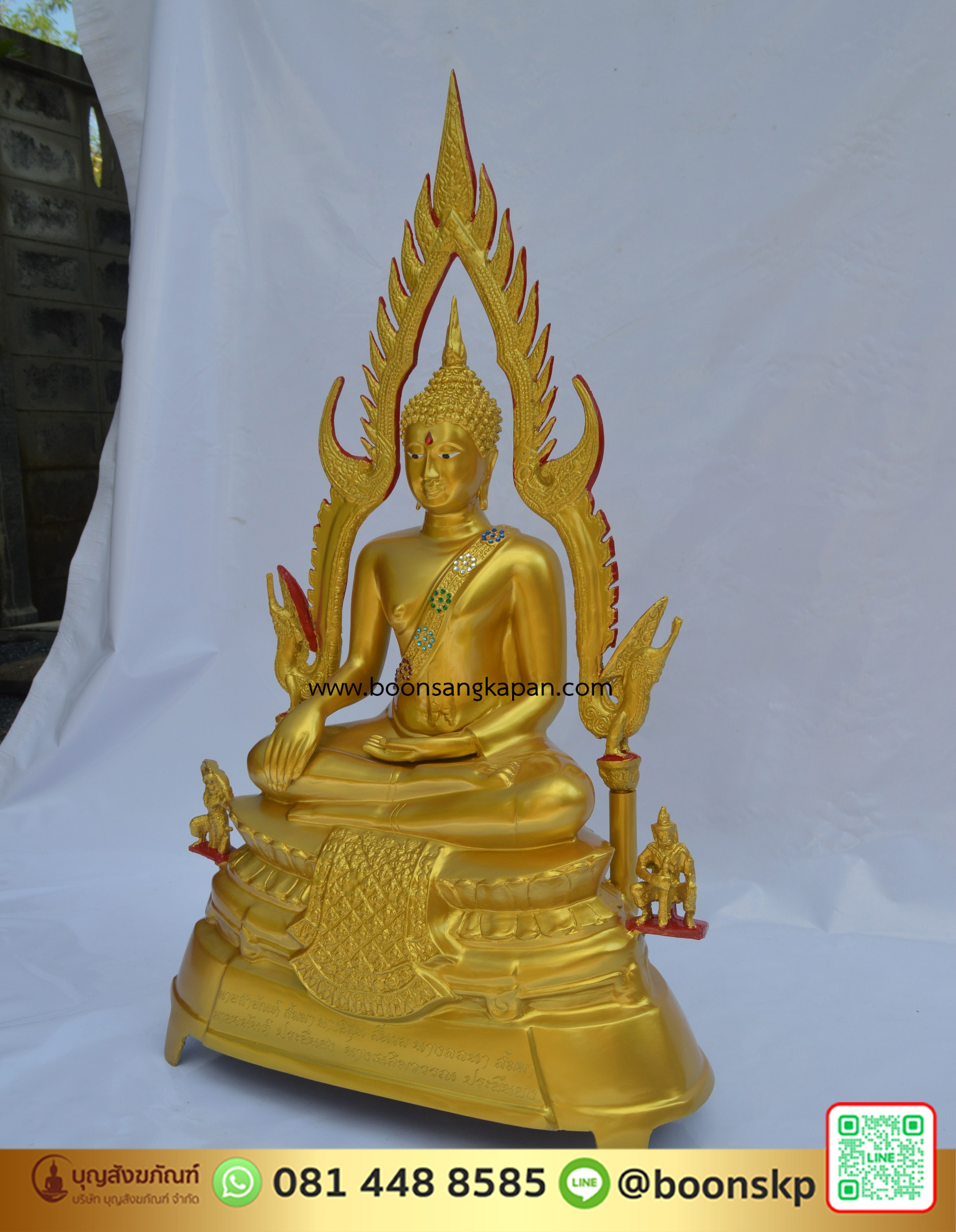 พระพุทธชินราช ทองเหลือง พ่นทอง หน้าตัก 15 นิ้ว