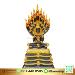พระแก้วมรกตทรงเครื่อง ปางนาคปรก ปิดทองเค หน้าตัก 30 นิ้ว สีดำ