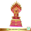 พระแก้วมรกตทรงเครื่อง ปางนาคปรก ปิดทองเค หน้าตัก 30 นิ้ว. สีชมพู