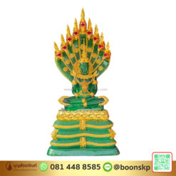 พระแก้วมรกตทรงเครื่อง ปางนาคปรก ปิดทองเค หน้าตัก 30 นิ้ว. สีเขียว