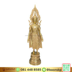 โรงหล่อพระ - พระปางเปิดโลก ขนาด 6 นิ้ว-พระเปิดโลก-พระปางเปิดโลก เนื้อทองเหลือง ขัดเงา ขนาด 9 นิ้ว ทรงเครื่อง