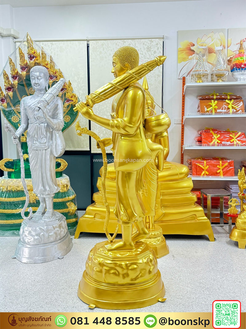 โรงหล่อพระ- พระสีวลี-พระสีวลี เนื้ออัลลอยด์ พ่นทอง ขนาด 30นิ้ว