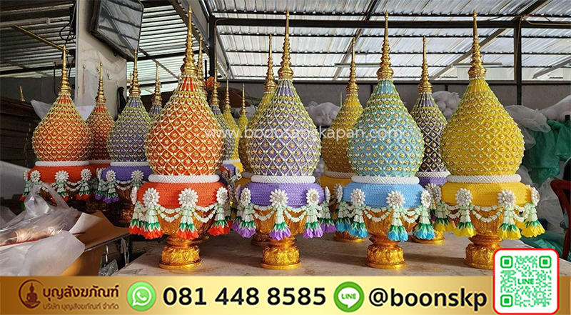 โรงงานพานพุ่ม-พานพุ่มแต่งสวย งานประดิษฐ์ ขนาด 9 นิ้ว (ขายเป็นคู่)
