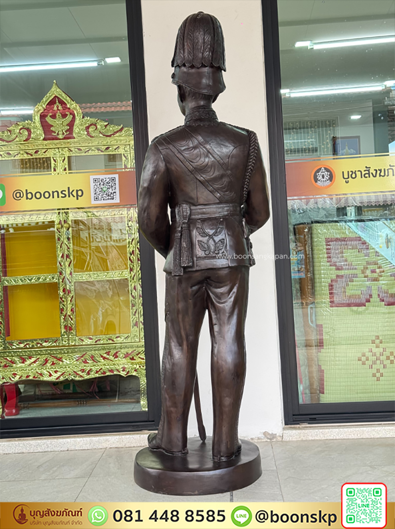 รูปเหมือนราชกาลที่ 5 เนื้อทองเหลือง รมมันปู่ ขนาด 30 นิ้ว( พิมพ์พิเศษ หล่อทั้งองค์ ) ความสูง 190 ซม.