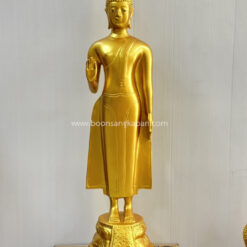 เสรีการช่าง- โรงพระประจำวัน-พระประจำวันจันทร์ เนื้อทองเหลือง พ่นทอง ขนาด 9 นิ้ว