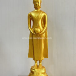 เสรีการช่าง- โรงพระประจำวัน-พระประจำวันพุธ เนื้อทองเหลือง พ่นทอง ขนาด 9 นิ้ว