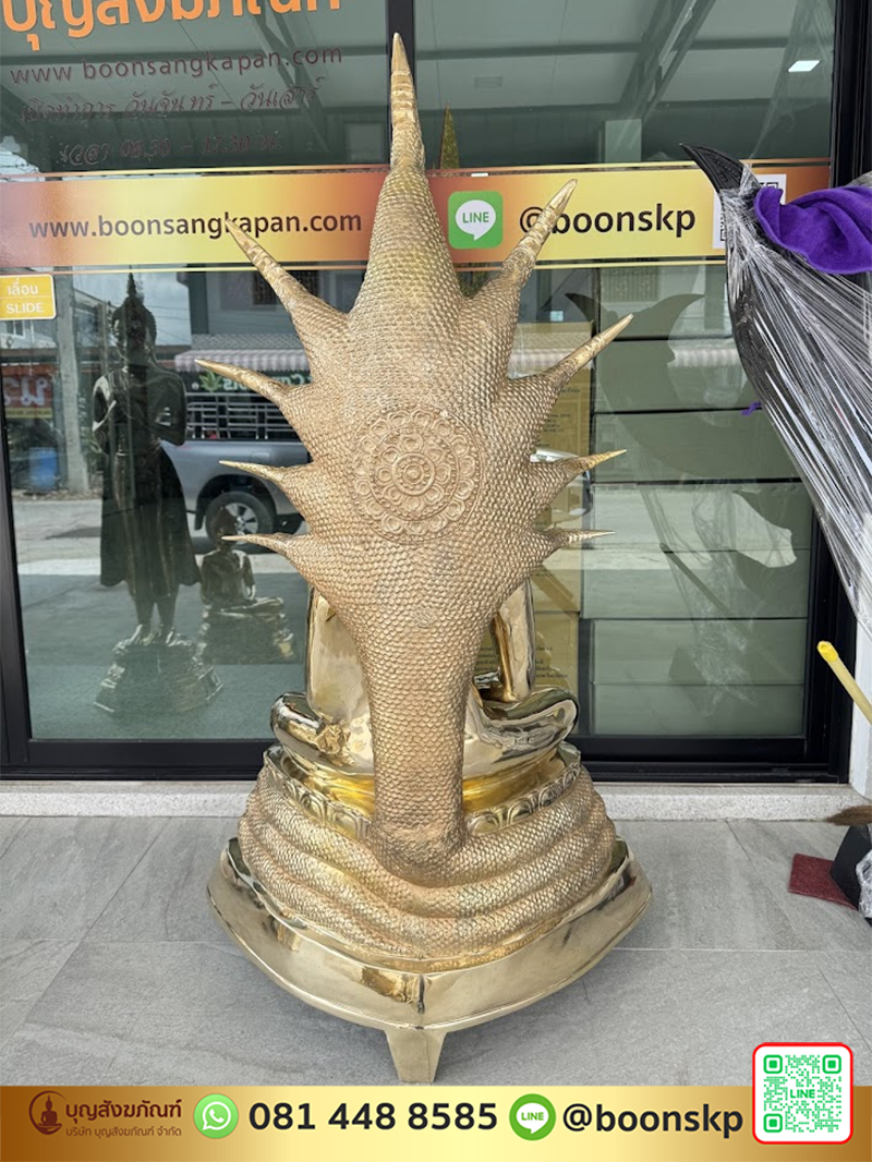 โรงหล่อพระประจำวัน-โรงงานพระ-พระประจำวันพฤหัสบดี ( ปางสมาธิ) เนื้อทองเหลือง ขัดเงา ขนาด 20 นิ้ว