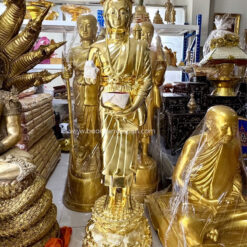 โรงหล่อพระ-พระอุปคุต-พระอุปคุตแบบยืน ทองเหลือง ปิดทองคำแท้ ขนาด 25 นิ้ว