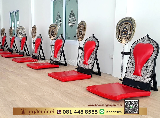 โรงงานอาสนะพนักพิงฝั่งมุก-อาสนะ-อาสนะพนักพิง-อาสนะพนักพิง ฝั่งมุกลายพญานาค สีแดง