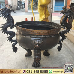 โรงงานกระถางธูป-กระถางธูปทองเหลือง-กระถางธูปทองเหลือง รมดำ มังกร แบบมีขาตั้ง,กระถางธูปจีน ขนาด 36 นิ้ว